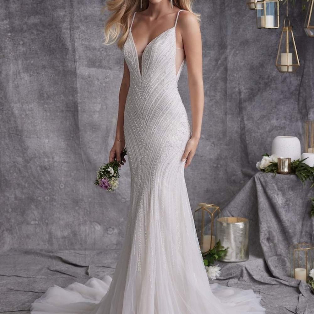 Maggie Sottero Boston Champagne Weddjng Dress size 10-12